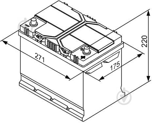 Акумулятор автомобільний Bosch S4 026 70А 12 B 0 092 S40 260 «+» праворуч - фото 3