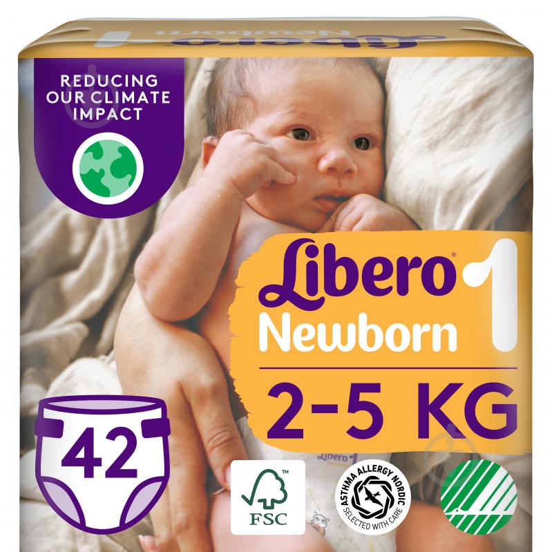 Підгузки Libero Newborn 1 2-5 кг 42 шт. - фото 1