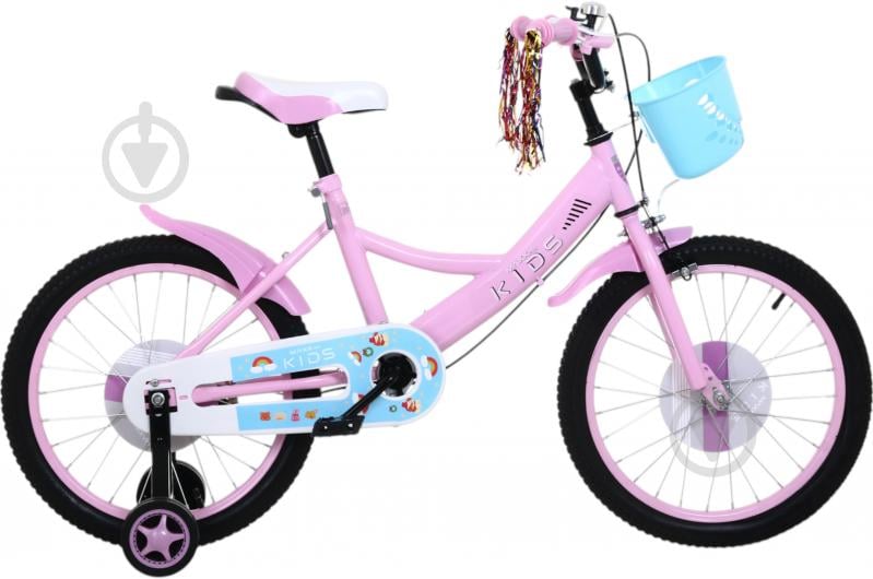 Велосипед дитячий MaxxPro kids 18' KQ-13 з кошиком рожевий - фото 2
