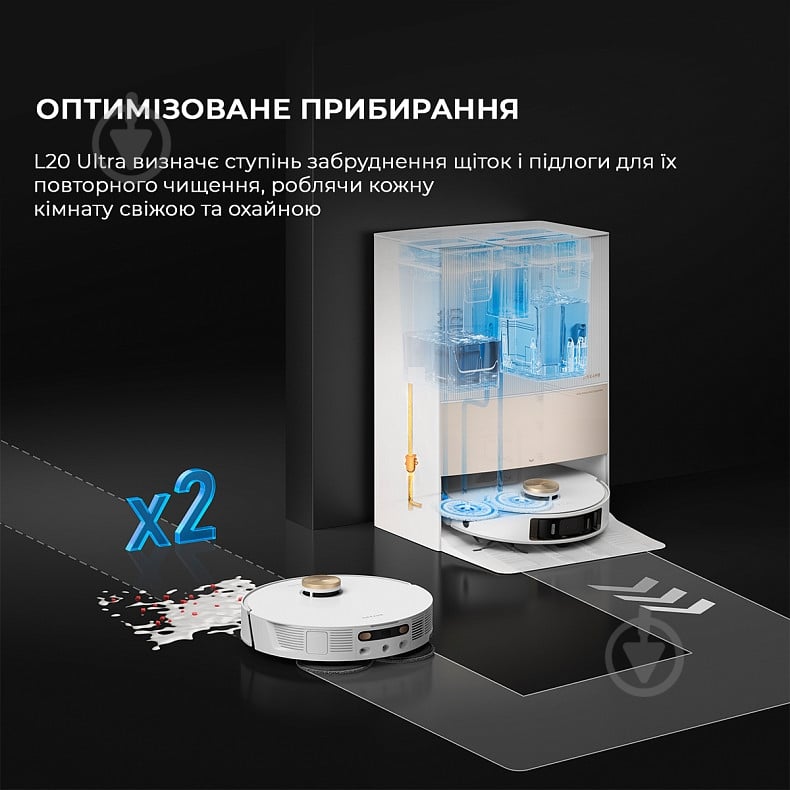 Робот-пилосос мийний DREAME Vacuum L20 Ultra Complete-New white - фото 8