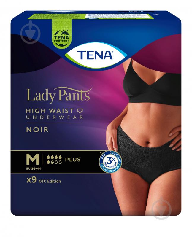 Труси урологічні для жінок Tena Lady Pants Plus Black Medium 9 шт. - фото 1