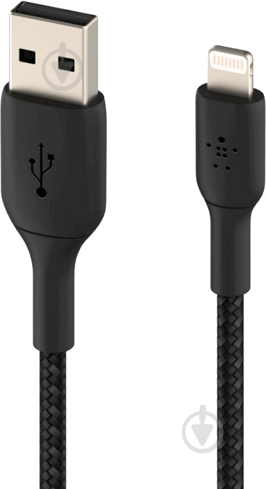 Кабель Belkin USB-A - Lightning BRAIDED 2 м черный (CAA002BT2MBK) - фото 2 Кабель Belkin USB-A - Lightning BRAIDED 2 м черный (CAA002BT2MBK) - фото 2