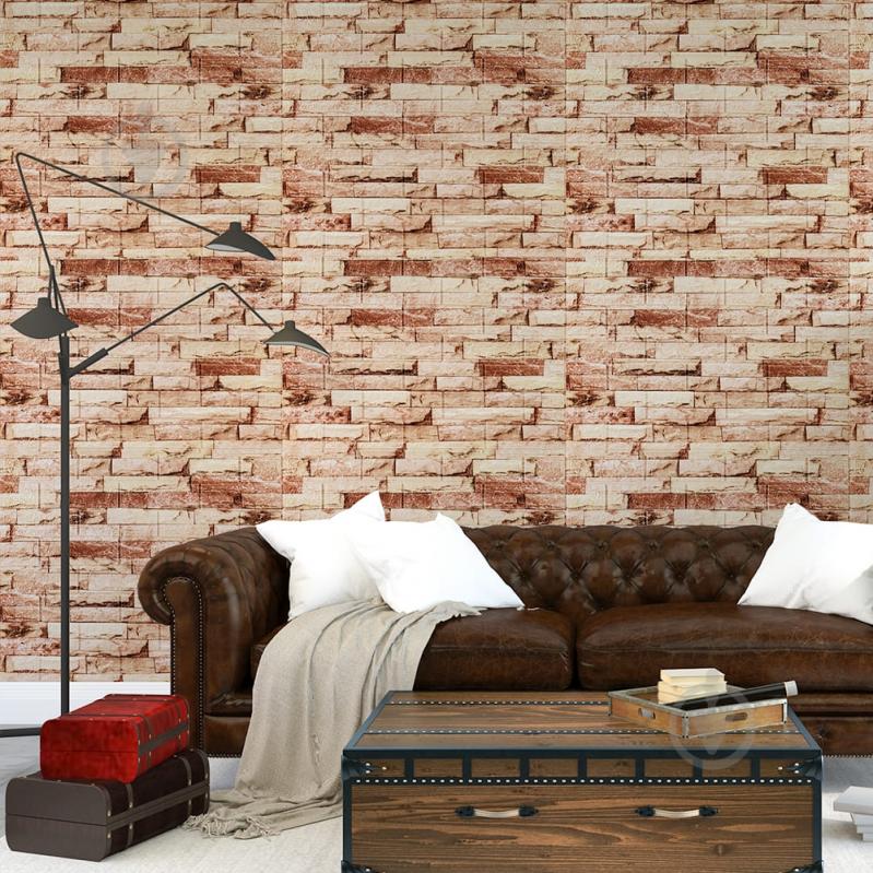 3D-панель з ПП самоклейна Sticker Wall коричнева 700x770x5 мм SW-00001375 - фото 5