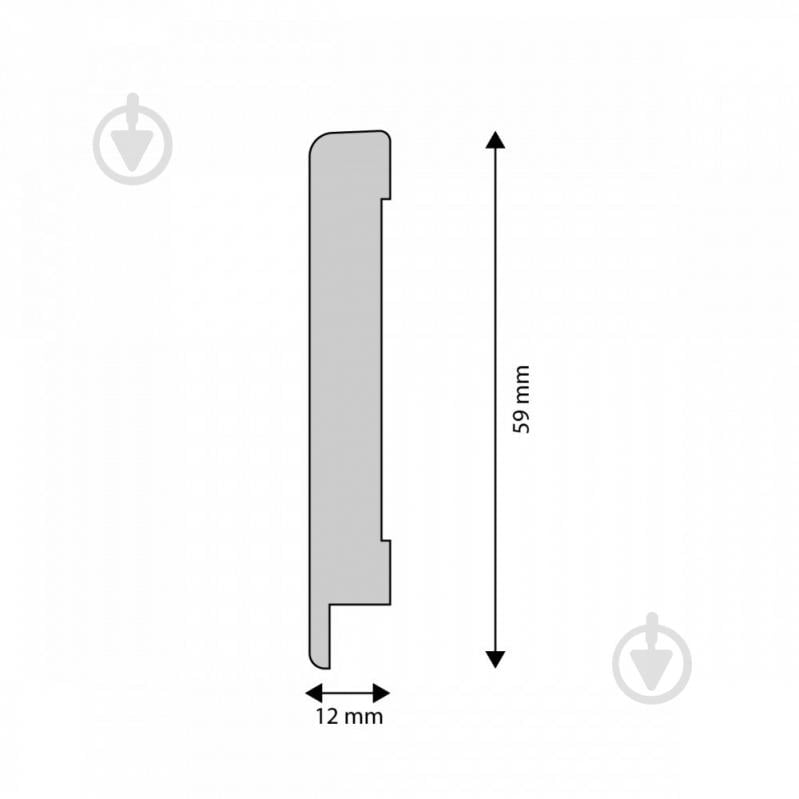 Плинтус МДФ Super Profil ПП1260К белый ледо 2070х59х12 мм - фото 3