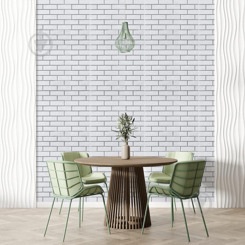 3D-панель из ПП самоклеющаяся Sticker Wall белая 700x770x3 мм SW-00000752 - фото 5