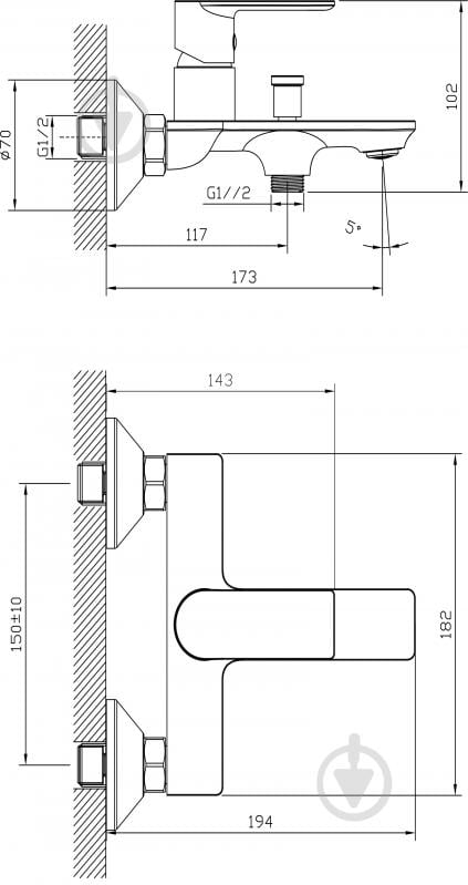 Смеситель для ванны ScandiSPA LOKI хром - фото 7