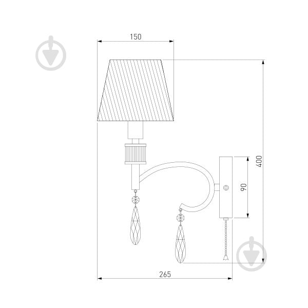 ВИТРИНА! Бра Strotskis Capri 1x40 Вт E14 серебро 60092/1 - фото 4