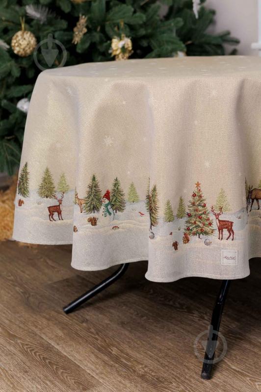 Скатертина кругла Зимовий ліс Ø 160 см La Nuit - фото 3 Скатертина кругла Зимовий ліс Ø 160 см La Nuit - фото 3