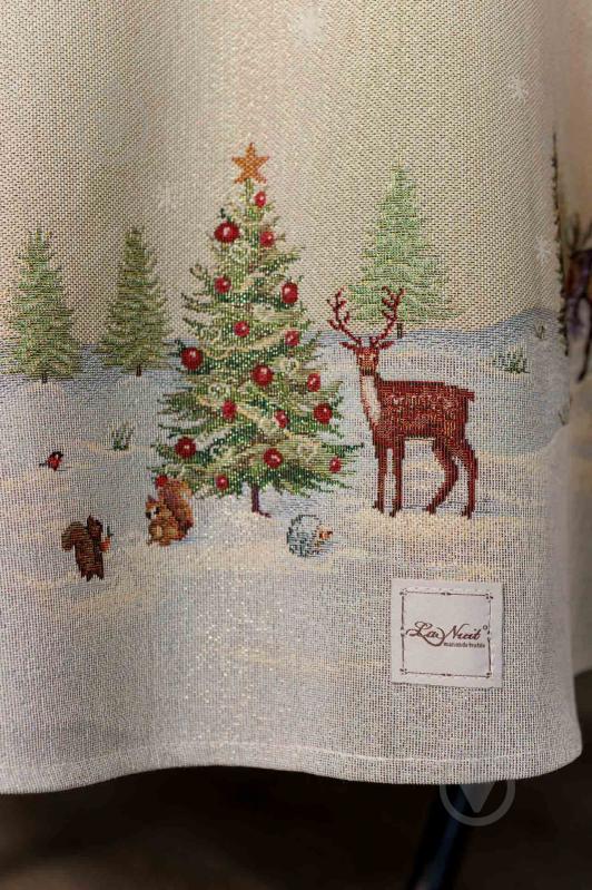 Скатертина кругла Зимовий ліс Ø 160 см La Nuit - фото 2 Скатертина кругла Зимовий ліс Ø 160 см La Nuit - фото 2