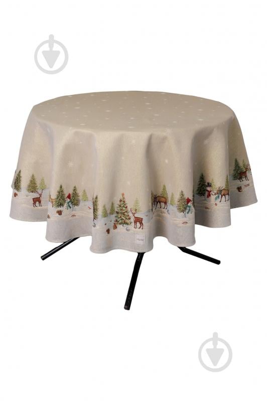 Скатертина кругла Зимовий ліс Ø 160 см La Nuit - фото 1 Скатертина кругла Зимовий ліс Ø 160 см La Nuit - фото 1