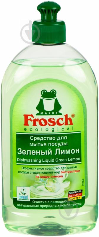 Бальзам для ручного миття посуду Frosch Зелений лимон 0,5 л - фото 1