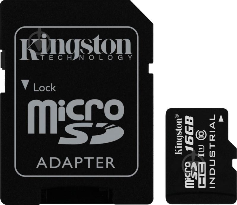 Карта пам'яті Kingston miсroSDHC 16 ГБ UHS Speed Class 1 (U1) Industrial Temp Card + SD Adapter (SDCIT/16GB) - фото 2