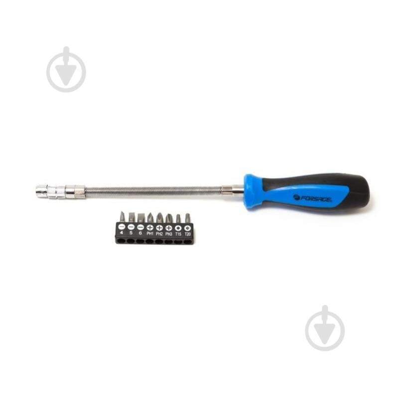Викрутка-тримач біт Forsage гнучка з набором біт, 9пр F-811309 - фото 2