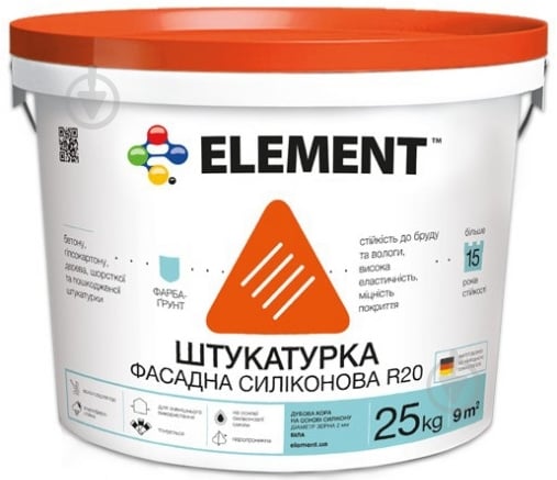 Декоративна штукатурка короїд Element R20 2 мм 25 кг білий - фото 1