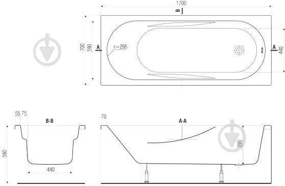Ванна Cersanit Mito Red 170х70 см - фото 2