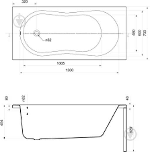 Ванна Cersanit Nike ABS 160х70 см - фото 2