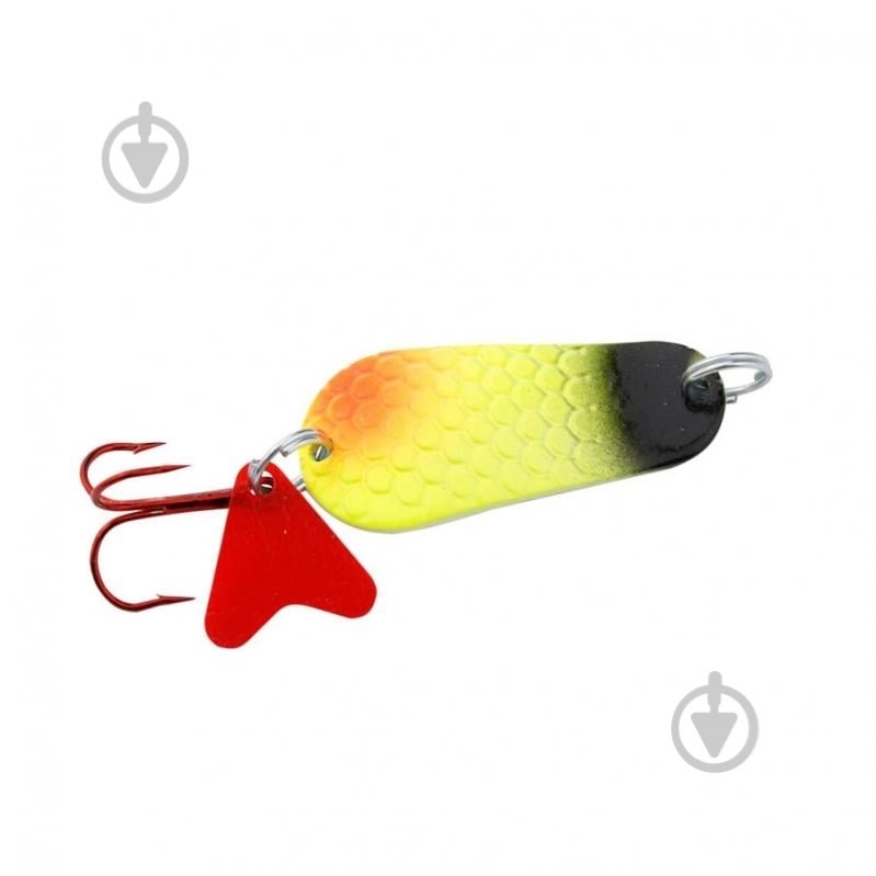 Блешня-коливалка Spinnex PIKE 22 г Fire Tiger + червоний хвостик-тейл - фото 1