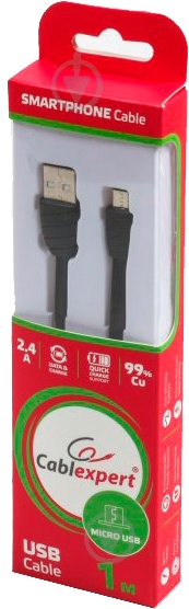 Кабель Cablexpert 1 м чорний (CCPB-M-USB-02BK) - фото 3