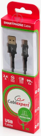 Кабель Cablexpert 1 м чорний (CCPB-M-USB-04BK) - фото 3
