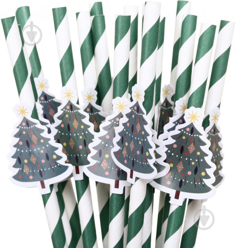 Набір трубочок Excellent Houseware Christmas 16 шт. червоний/білий - фото 10