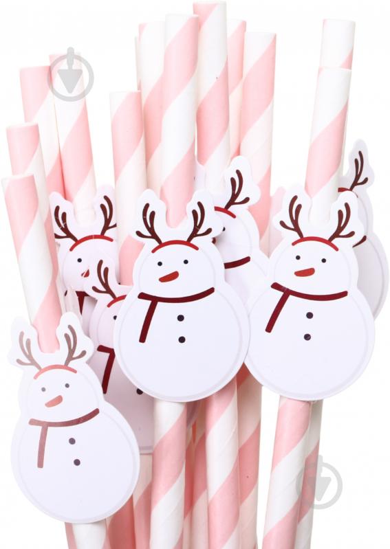 Набір трубочок Excellent Houseware Christmas 16 шт. червоний/білий - фото 11