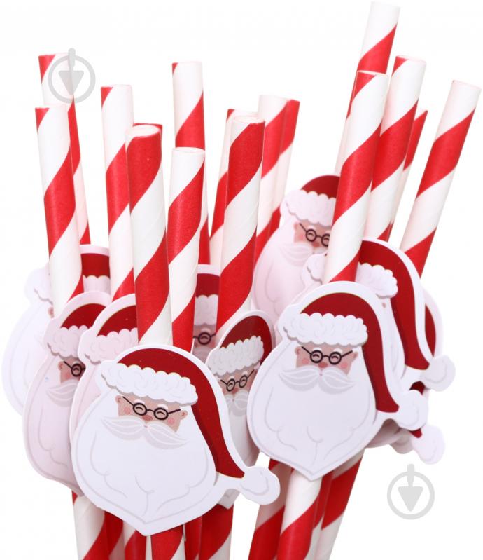 Набір трубочок Excellent Houseware Christmas 16 шт. червоний/білий - фото 9