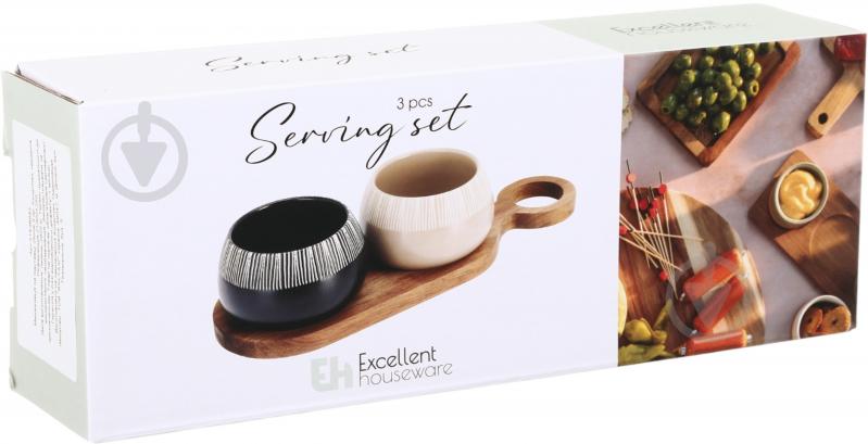 Менажниця Excellent Houseware Stone на підставці 3 предмета - фото 6 Менажниця Excellent Houseware Stone на підставці 3 предмета - фото 6