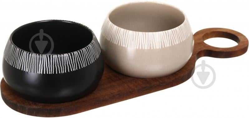 Менажниця Excellent Houseware Stone на підставці 3 предмета - фото 1 Менажниця Excellent Houseware Stone на підставці 3 предмета - фото 1