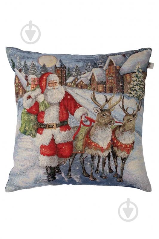 Подушка декоративна Санта в дорозі 45x45 см La Nuit - фото 1 Подушка декоративна Санта в дорозі 45x45 см La Nuit - фото 1