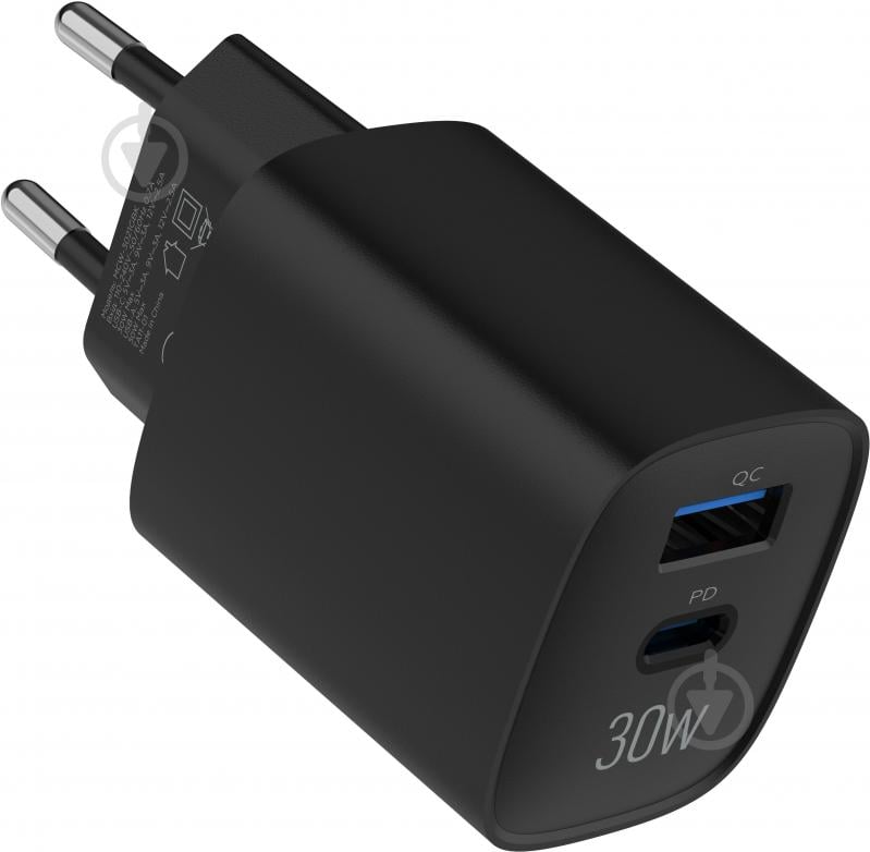 Зарядний пристрій Make 30W GaN3 Type-C PD3.0 + USB QC4.0 Black (MCW-3021GBK) - фото 6 Зарядний пристрій Make 30W GaN3 Type-C PD3.0 + USB QC4.0 Black (MCW-3021GBK) - фото 6