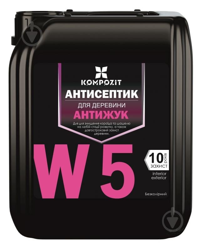 Антисептик Kompozit для захисту деревини Антижук W5 1 л - фото 1