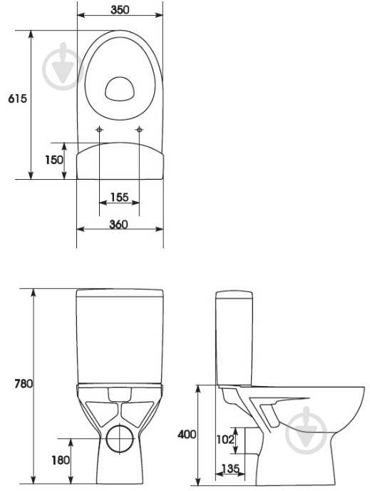 Унітаз-компакт Cersanit Parva 010 - фото 2