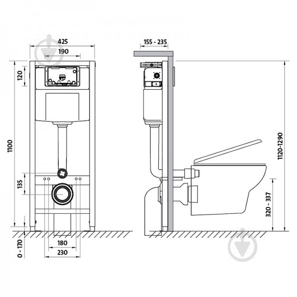 Система инсталляции Cersanit Hi-tec + Сrea cleanon + SLIM SOFTCLOSE - фото 3