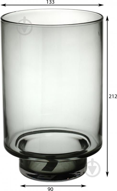 Ваза скляна Wrzesniak Glassworks Clas 21 см сіра 17-4149 - фото 2