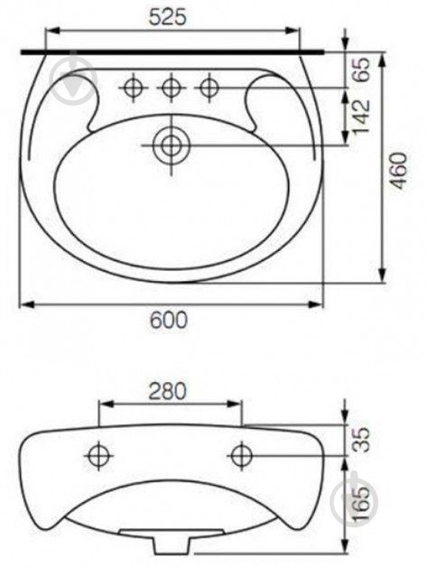 Умывальник Cersanit E 60 с/о CCWS1000151647 - фото 2