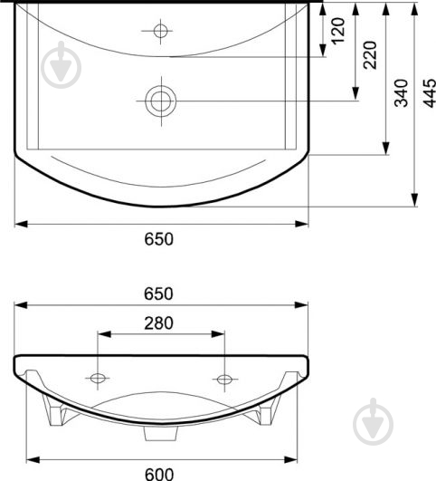 Умивальник Cersanit OMEGA 65 - фото 3
