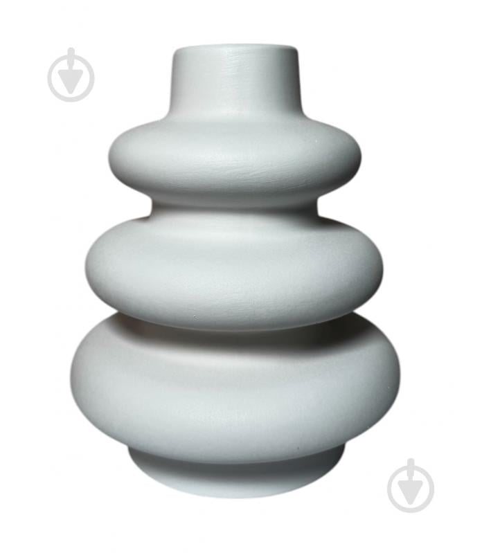 Ваза керамічна Nana ceramics Ліберті 26 см муар білий - фото 1