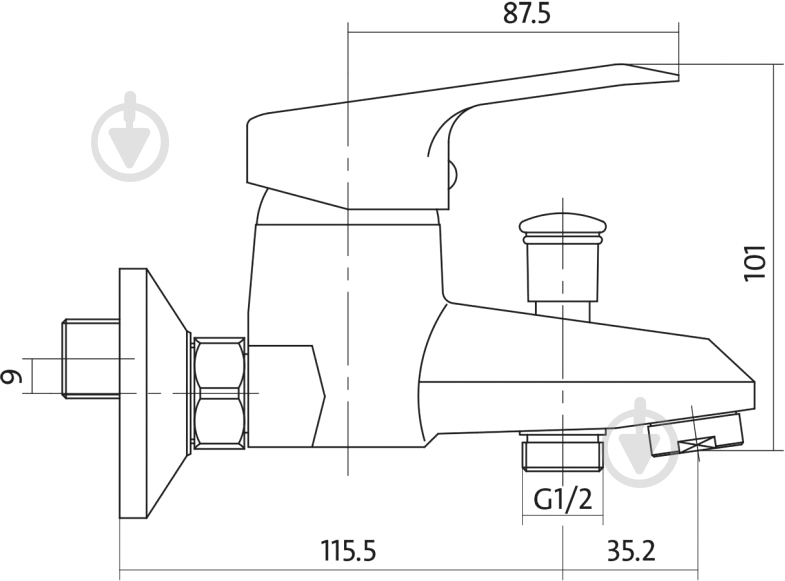 Смеситель для ванны Cersanit Amet AATB1000035983 - фото 2