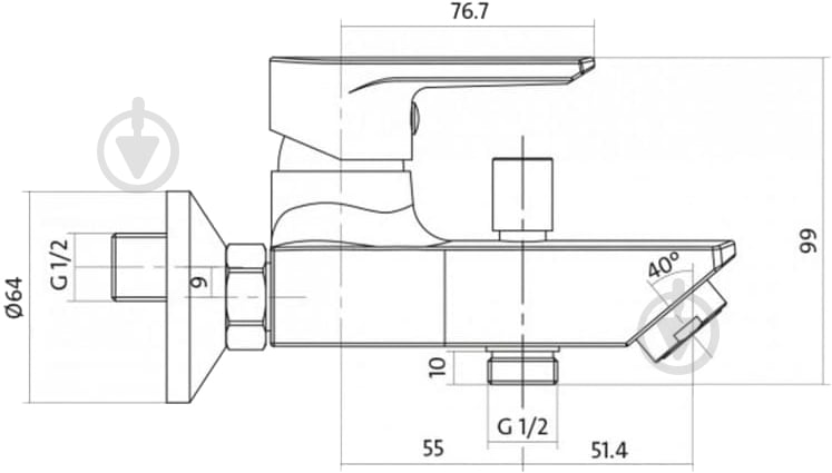 Смеситель для ванны Cersanit Avedo - фото 3