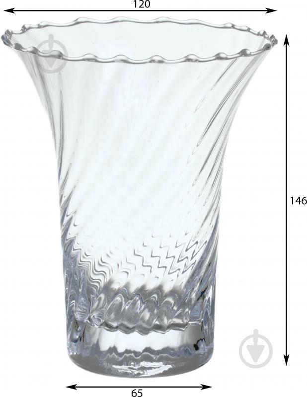 Ваза скляна Wrzesniak Glassworks Optic 18 см прозора 17-6188A - фото 2
