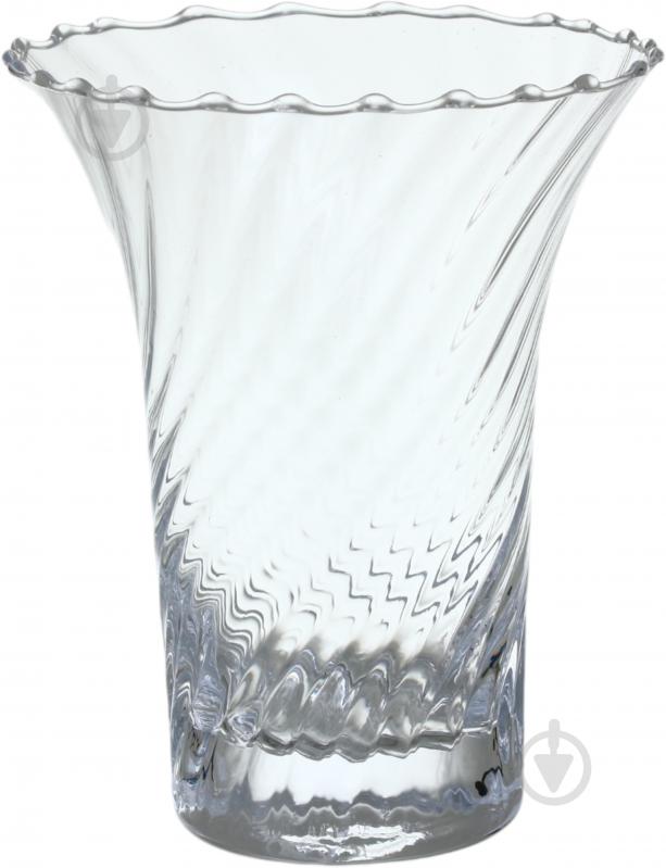 Ваза скляна Wrzesniak Glassworks Optic 18 см прозора 17-6188A - фото 1