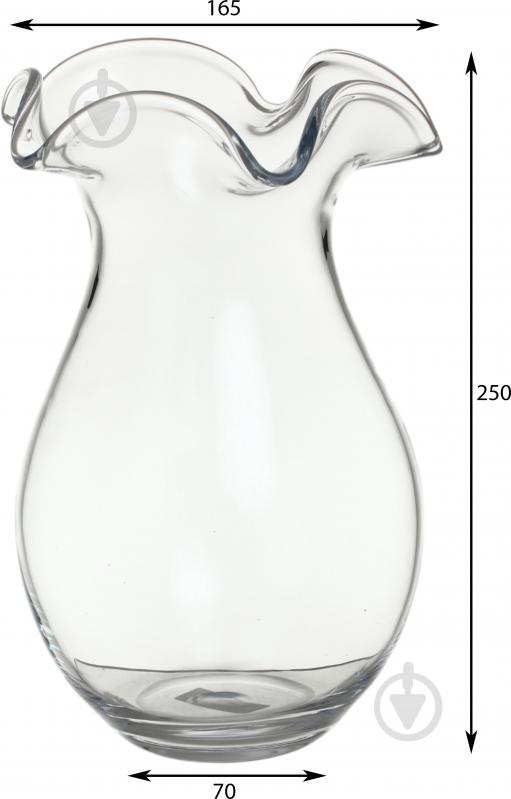 Ваза скляна Wrzesniak Glassworks Flower 25 см прозора 17-8698B - фото 2