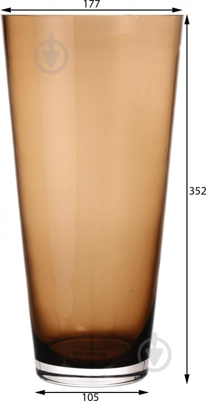 Ваза скляна Wrzesniak Glassworks Sofi 35 см коричневий 17-1444 - фото 2