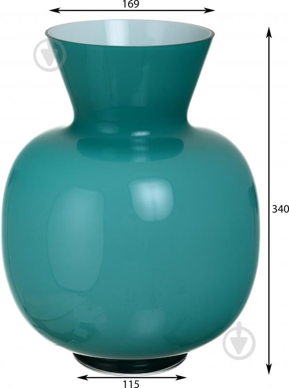 Ваза скляна Wrzesniak Glassworks Opal 34 см блакитна 17-11322 - фото 2