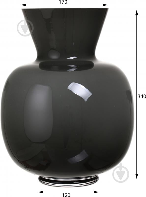 Ваза скляна Wrzesniak Glassworks Opal 34 см сірий 17-11322 - фото 2