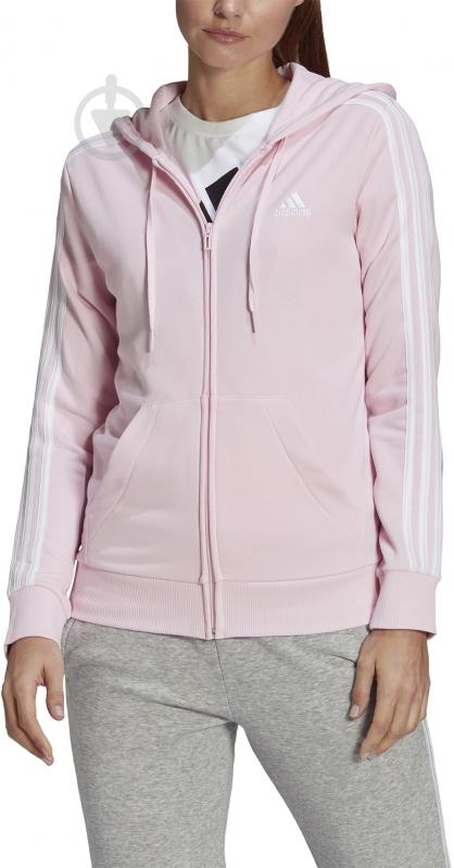 Джемпер Adidas W 3S FT FZ HD GL0805 р. M розовый - фото 1