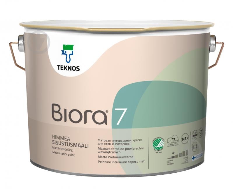Краска интерьерная акрилатная TEKNOS BIORA 7 мат Nordic Fenomena T1438 9 л - фото 2 Краска интерьерная акрилатная TEKNOS BIORA 7 мат Nordic Fenomena T1438 9 л - фото 2