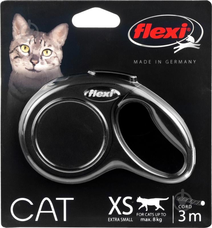 Повідець-рулетка Flexi CAT XS чорний до 8 кг 3 м - фото 2