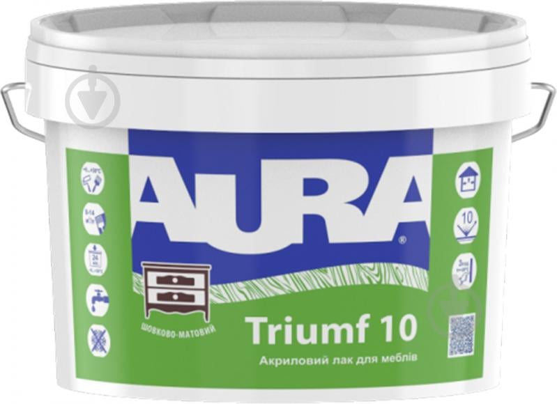 Лак мебельный Triumf 10 Aura® шелковистый мат бесцветный 0,75 л - фото 1