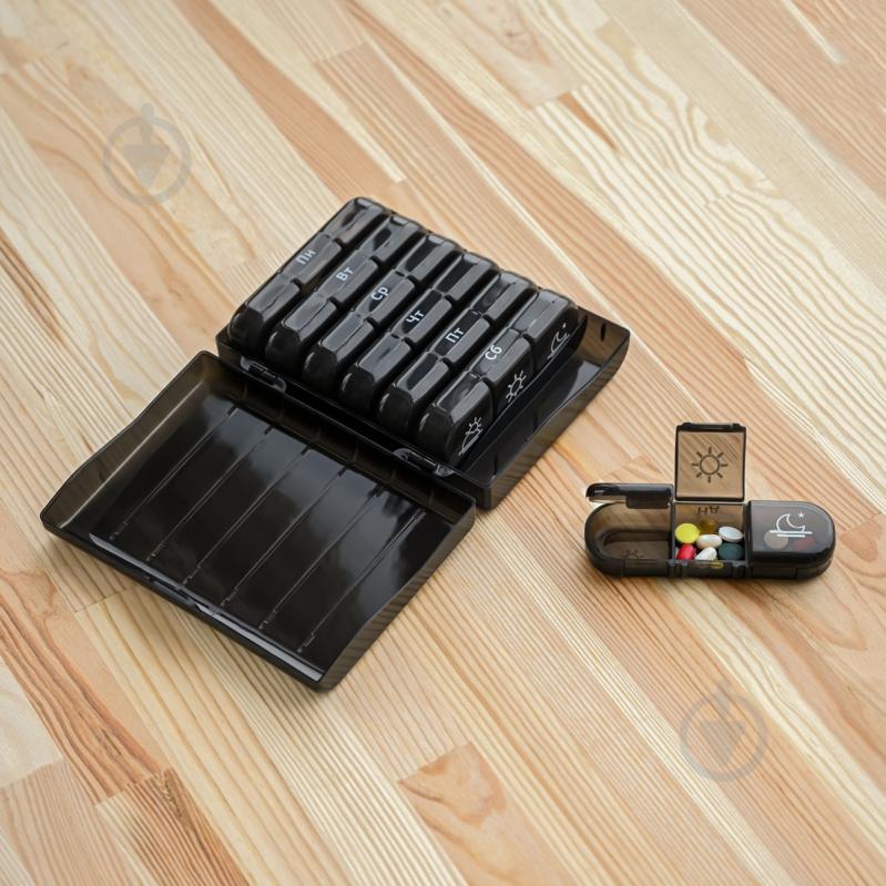 Таблетница MVM на 7 дней (утро-день-ночь) PC-17 BLACK - фото 8